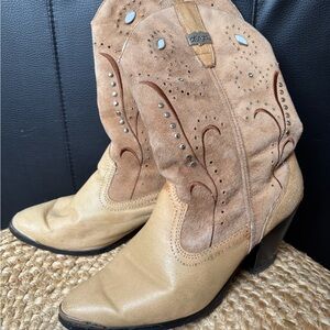 Women’s Dingo Tan and Brown Western Boots